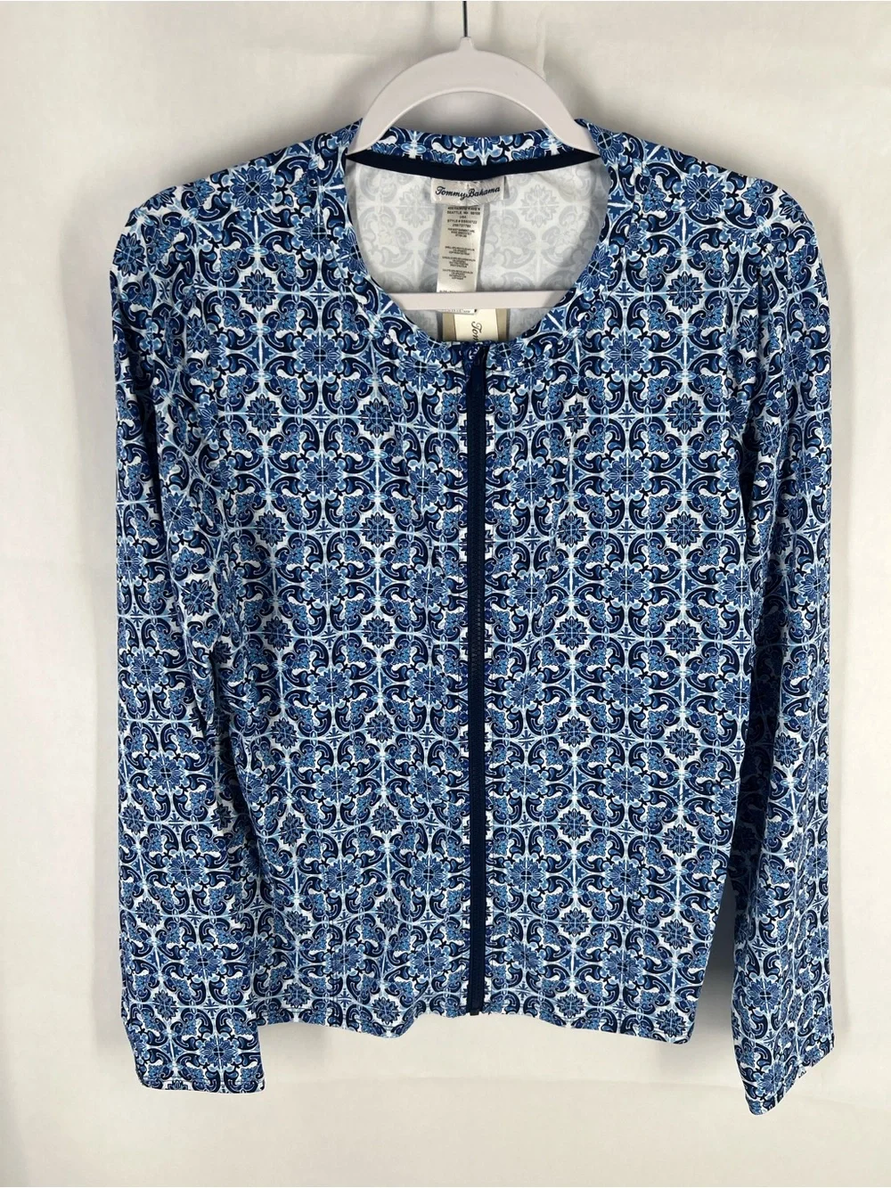 Tommy Bahama Terrazzo Tile Full Zip Rashguard XL Palace Blue NWT UPF 50
